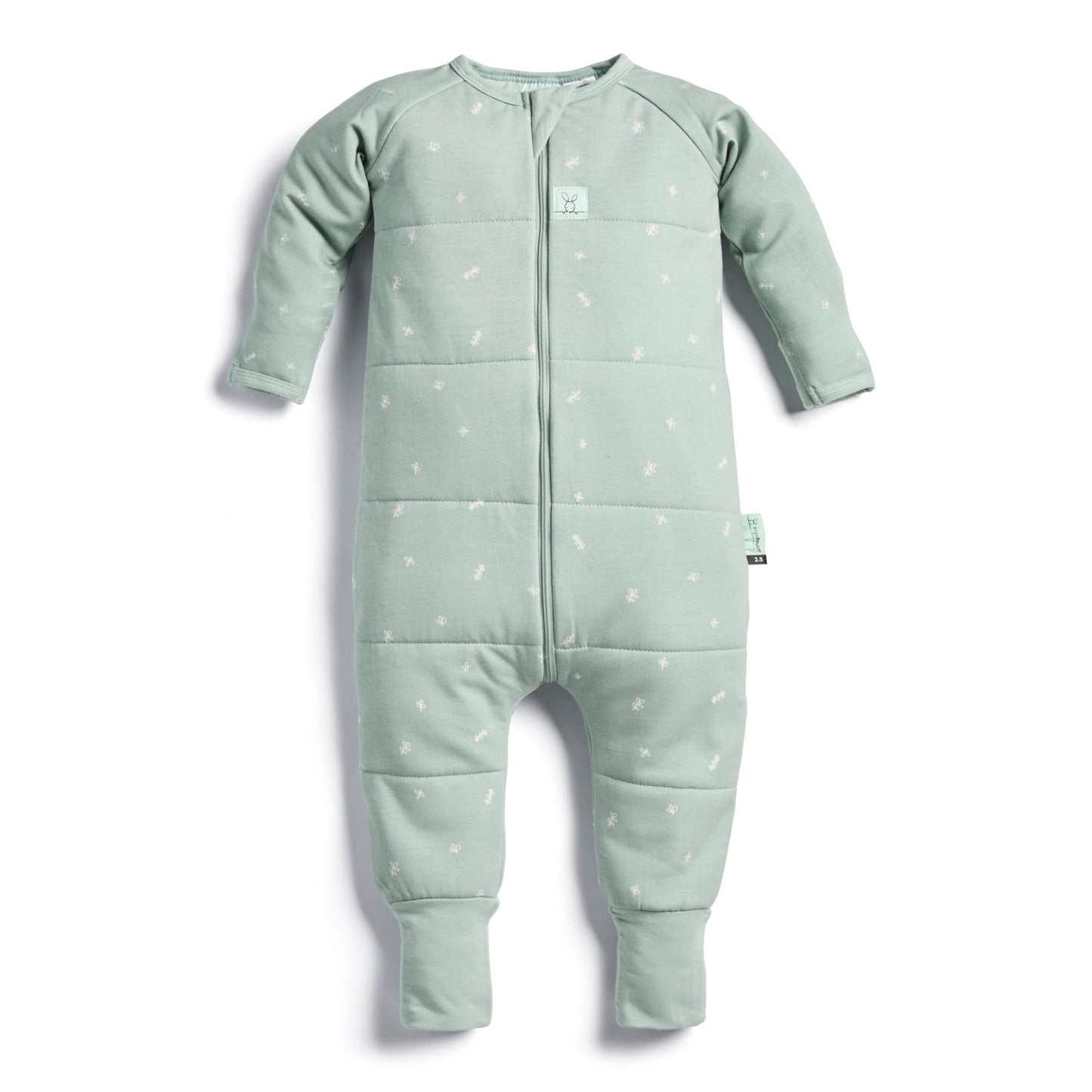 ErgoPouch - Organic Winter Long Sleeved Sleep Onesie - Sage - 2.5 TOG