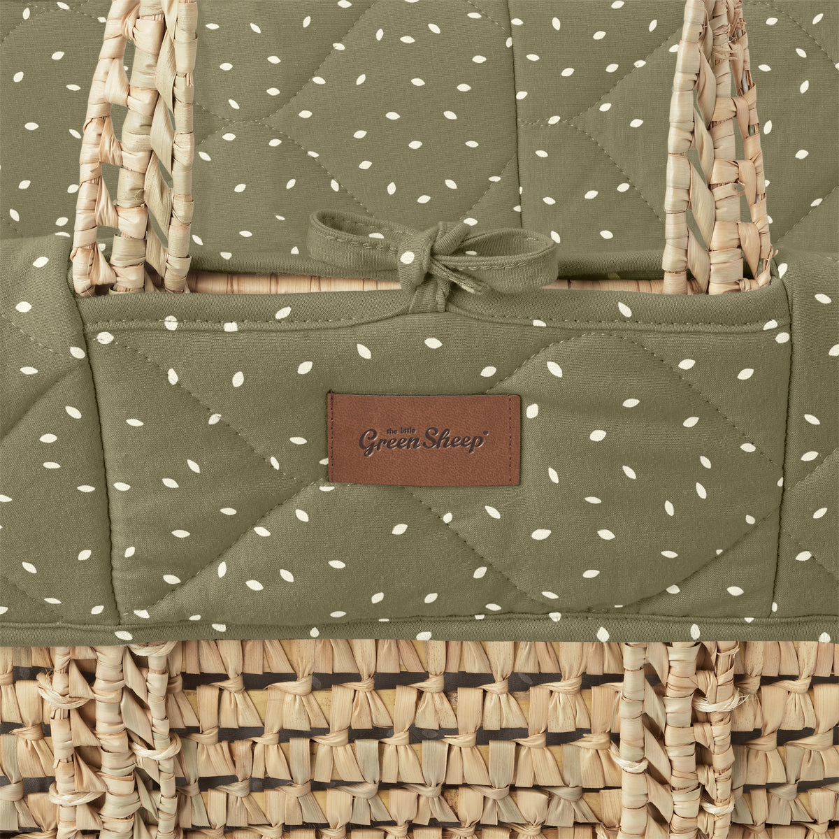 The Little Green Sheep Natural Quilted Moses Basket & Mattress NEW Colours