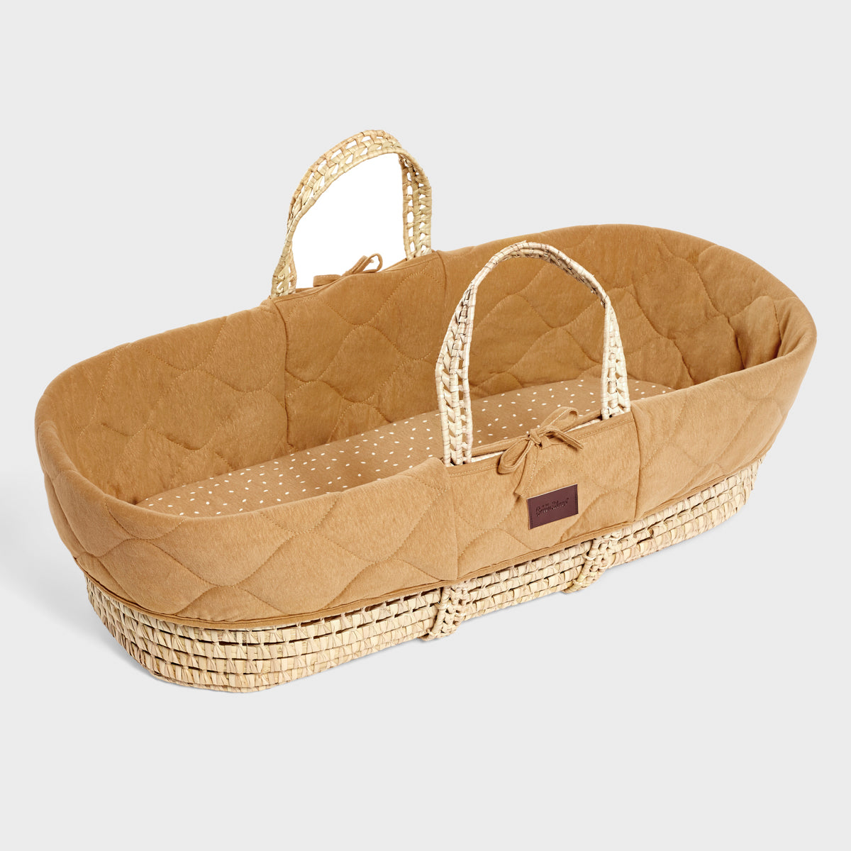 The Little Green Sheep Natural Quilted Moses Basket & Mattress