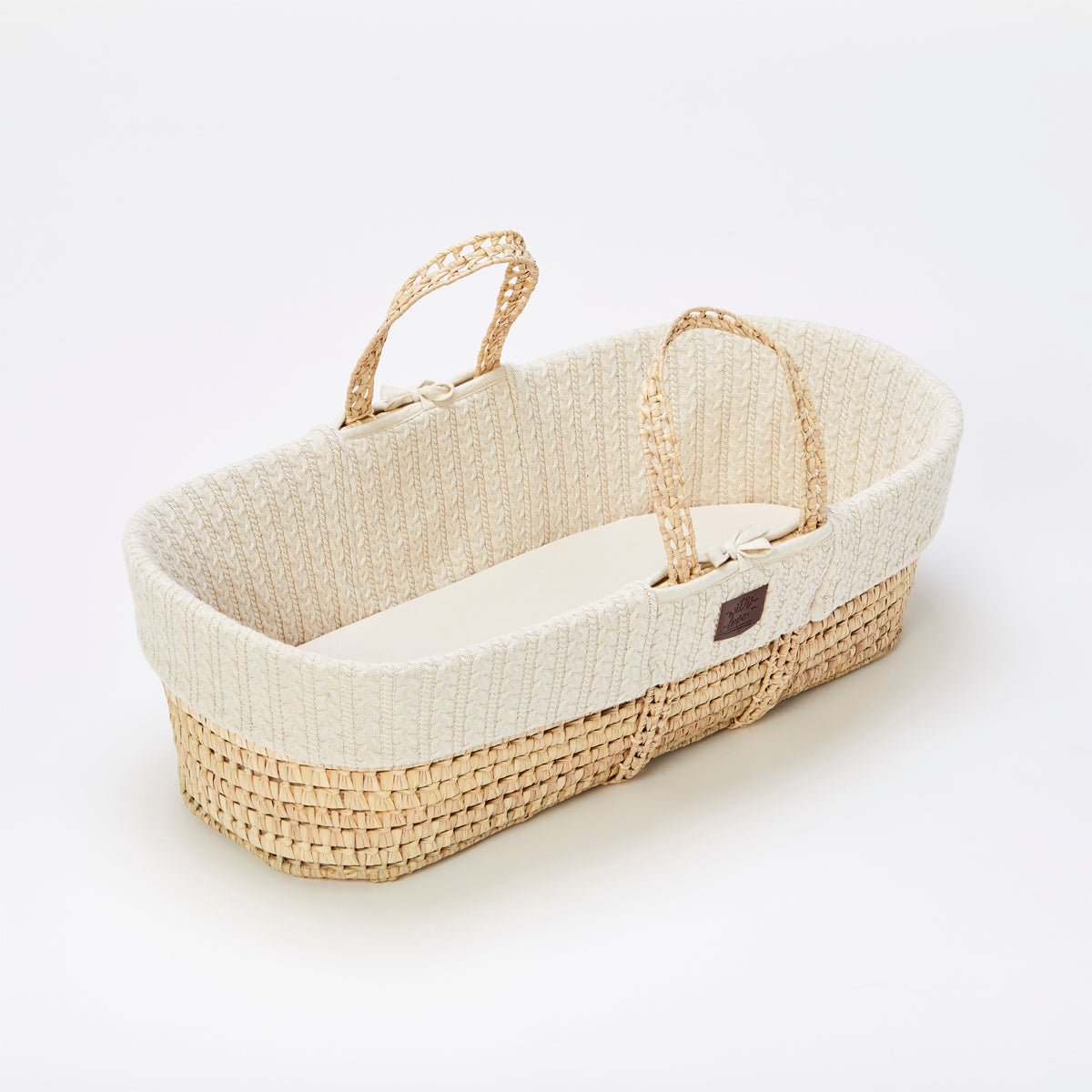 The Little Green Sheep Natural Knitted Moses Basket & Mattress