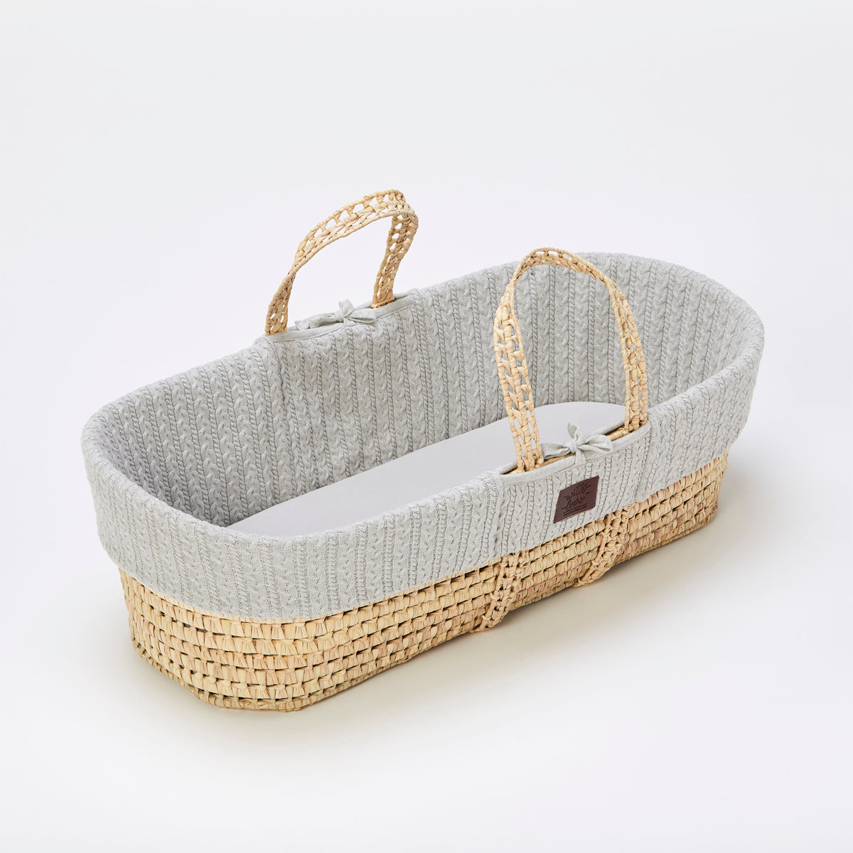 The Little Green Sheep Natural Knitted Moses Basket & Mattress