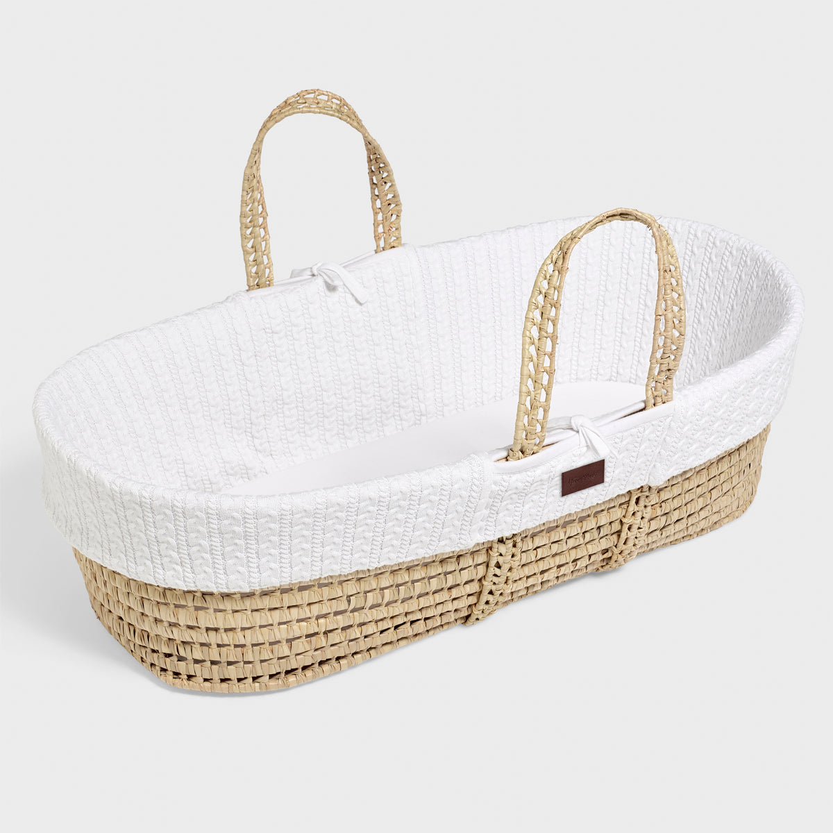 The Little Green Sheep Natural Knitted Moses Basket & Mattress