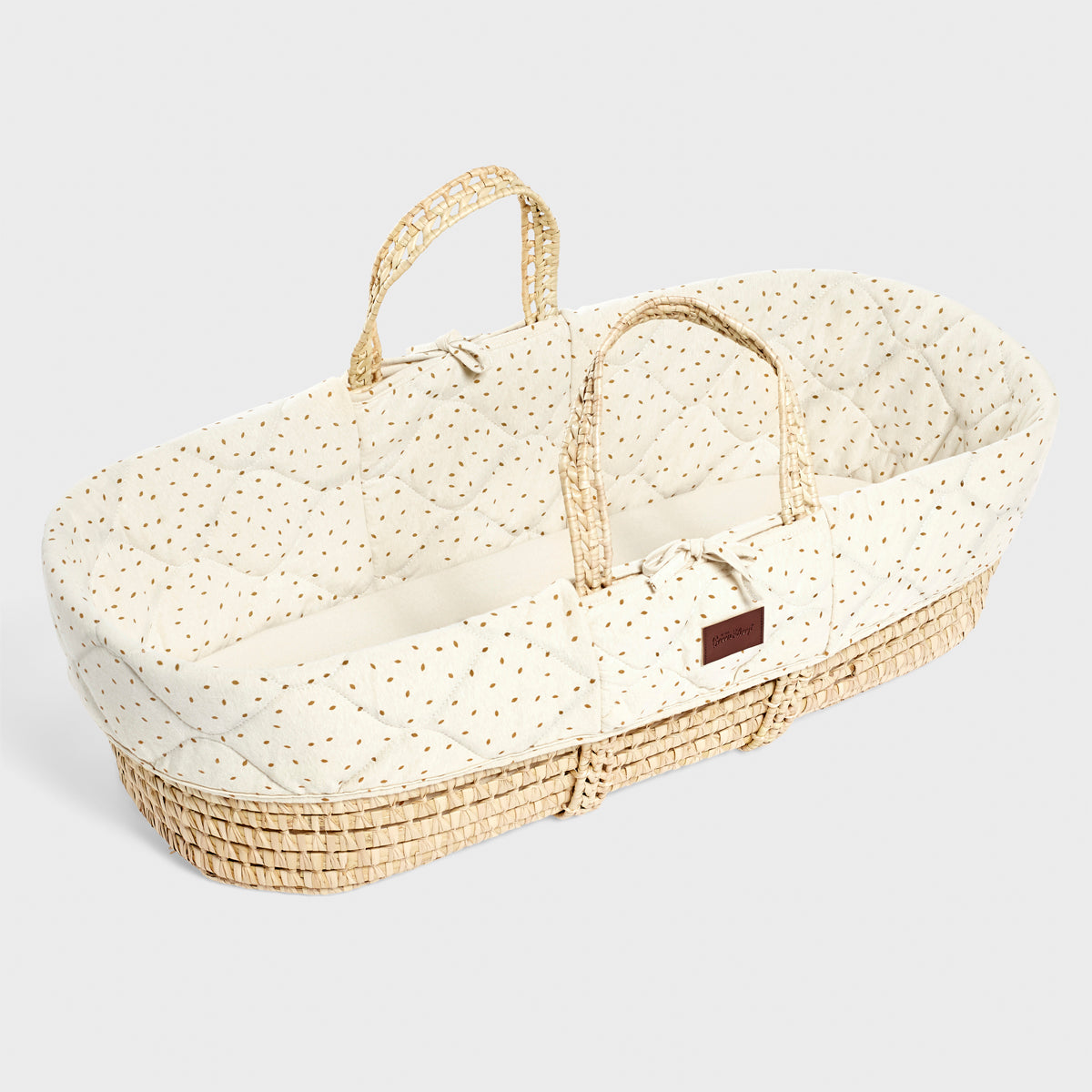 The Little Green Sheep Natural Printed Moses Basket & Mattress