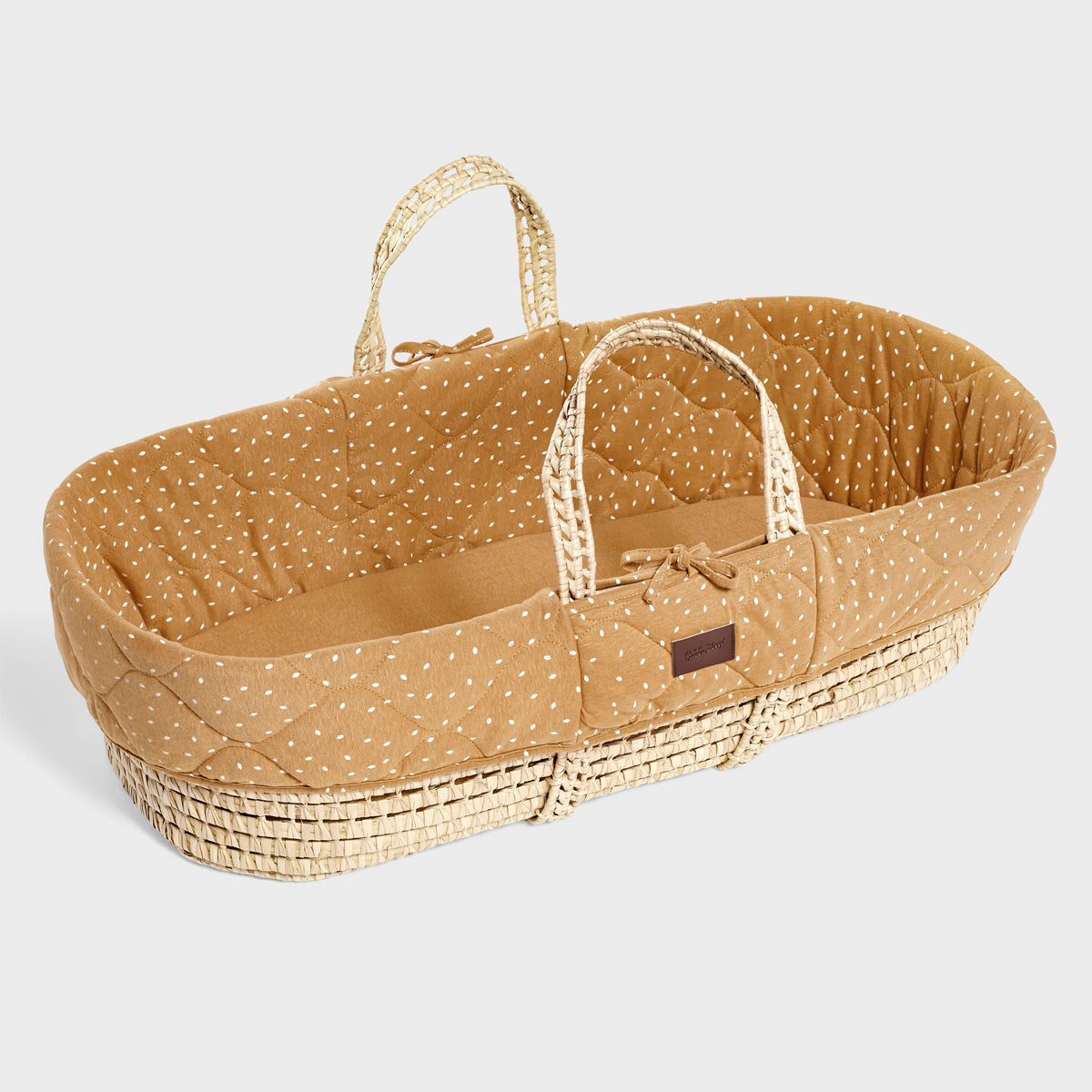 The Little Green Sheep Natural Printed Moses Basket & Mattress