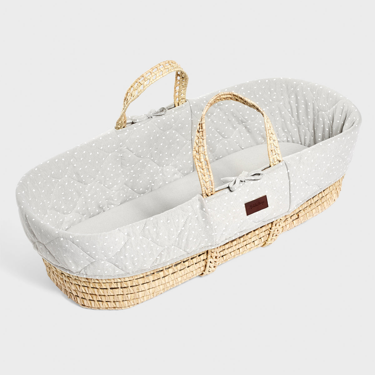 The Little Green Sheep Natural Printed Moses Basket & Mattress