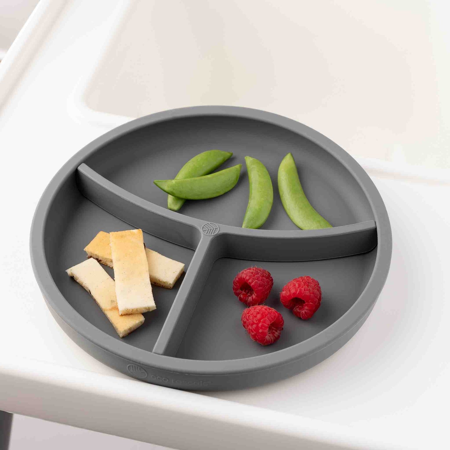 Eco Rascals Silicone Plate With Removable Divider - Silver