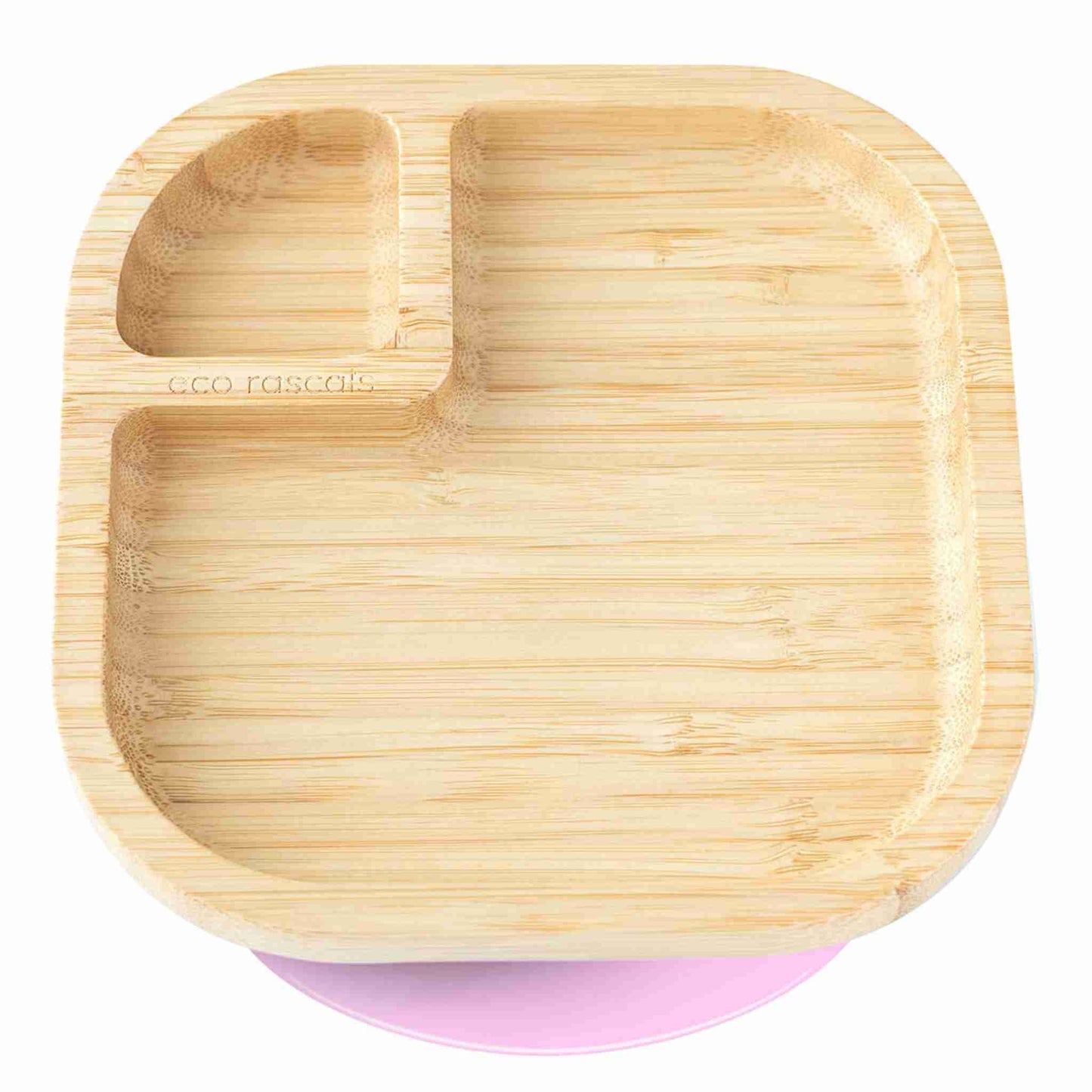 Eco Rascals Square Snack and Baby Bamboo Plate With Super Suction