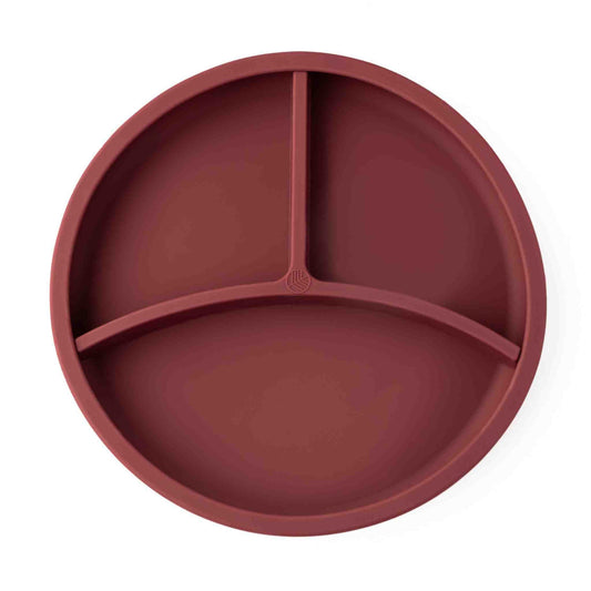 Eco Rascals Silicone Plate With Removable Divider - Burgundy