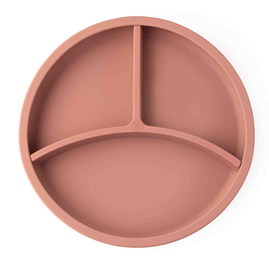 Eco Rascals Silicone Plate With Removable Divider - Rose