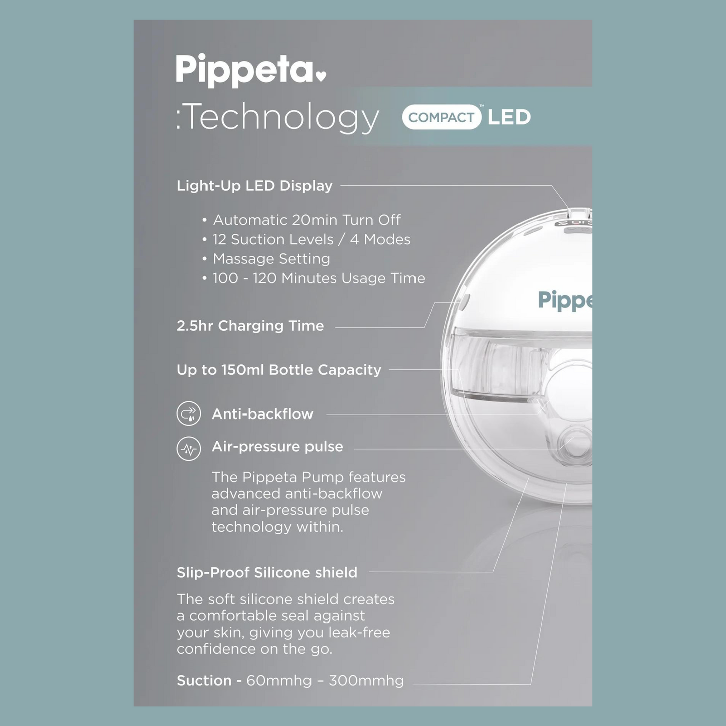 Pippeta Compact LED Hands Free Breastpump