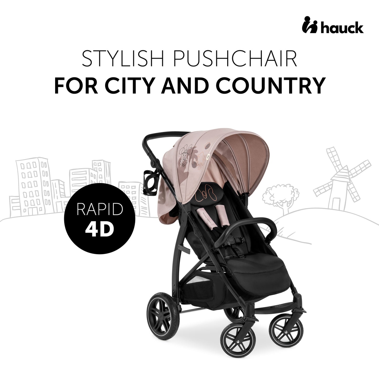 hauck Disney Rapid 4D Pushchair - Minnie Mouse Rose