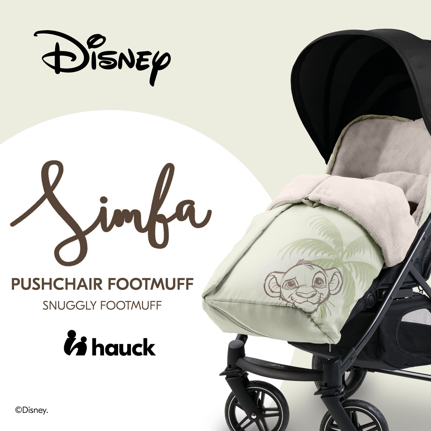 hauck Disney Pushchair Footmuff Simba Olive The Younger Years