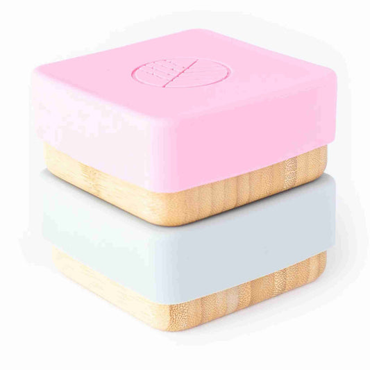 Eco Rascals Bamboo Snack Pots - Pink and Grey