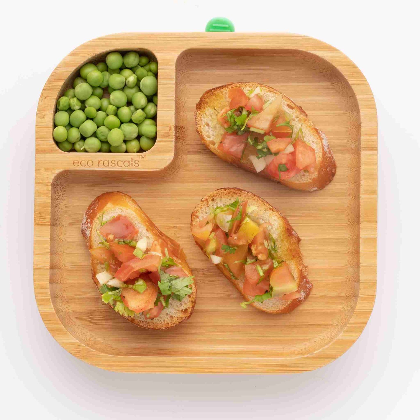 Eco Rascals Square Snack and Baby Bamboo Plate With Super Suction