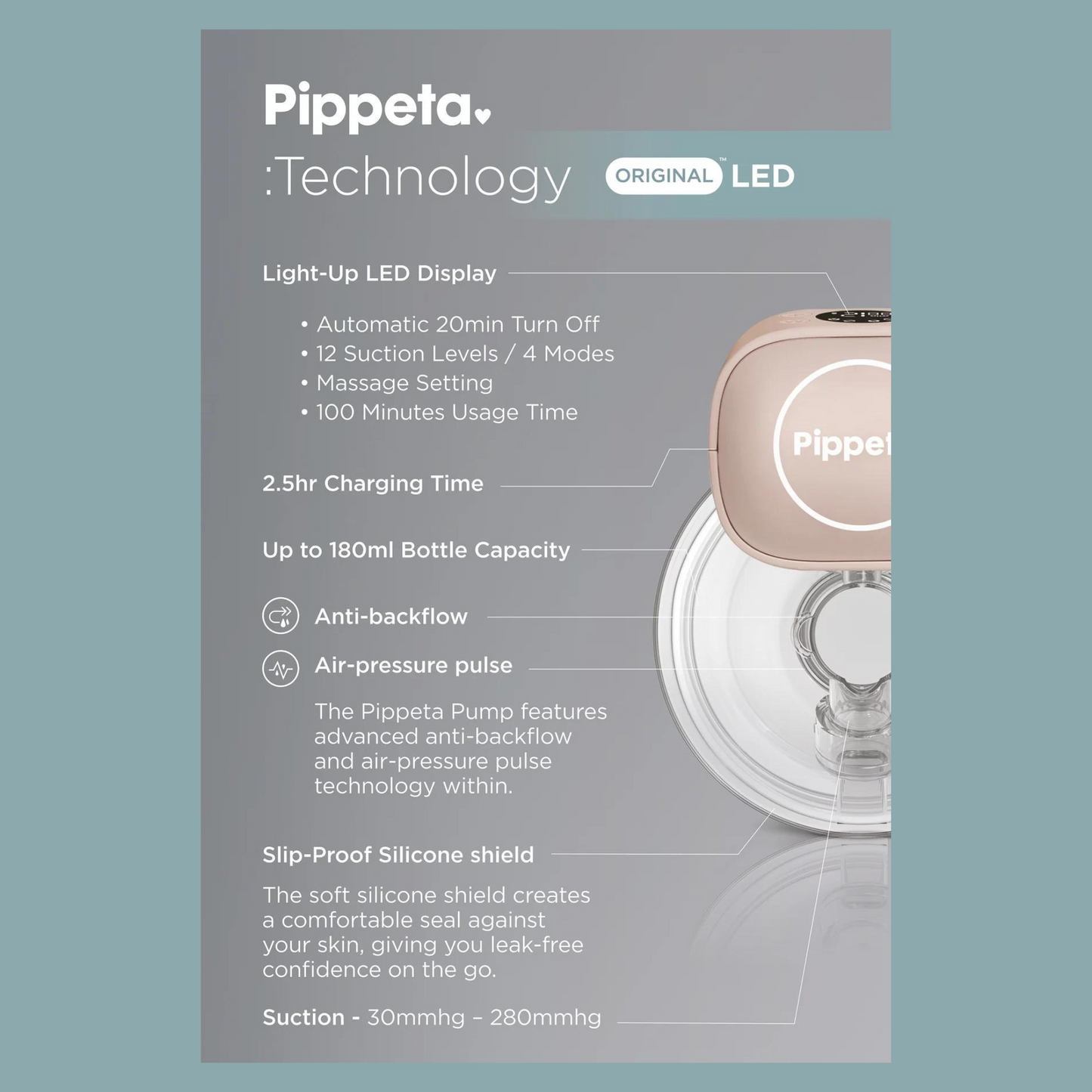 Pippeta Wearable Hands Free Breastpump - 2 Pumps