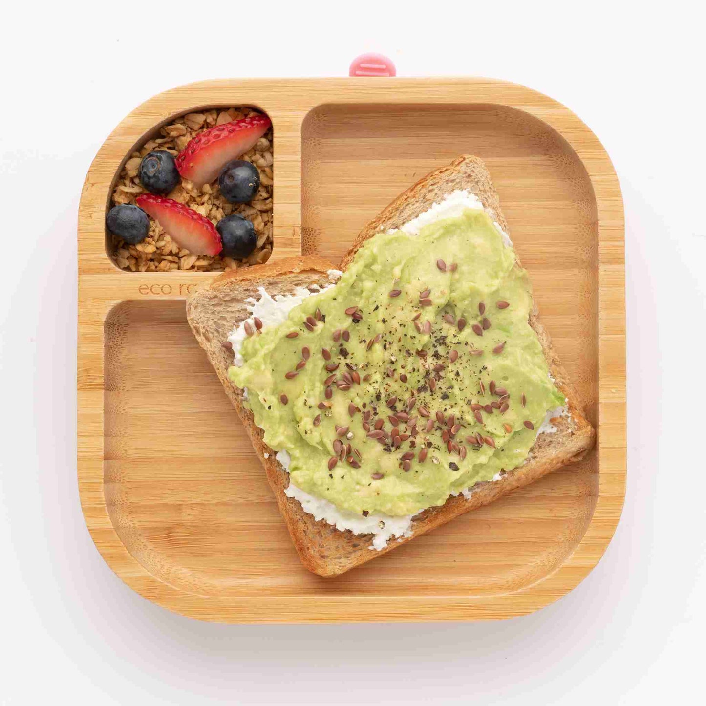 Eco Rascals Square Snack and Baby Bamboo Plate With Super Suction