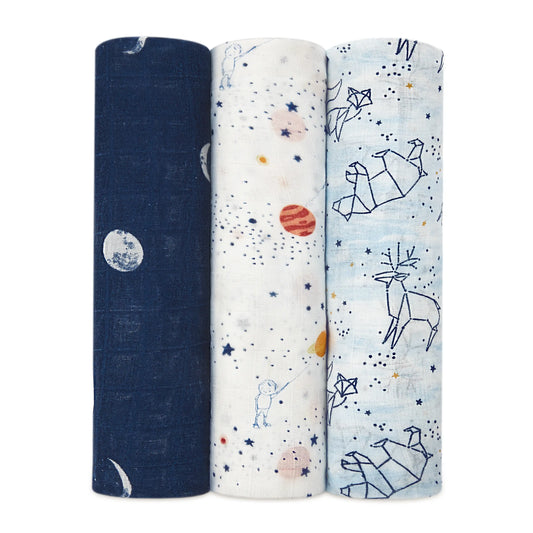 aden + anais Large Boutique Silky Soft Muslin Swaddles 3-Pack