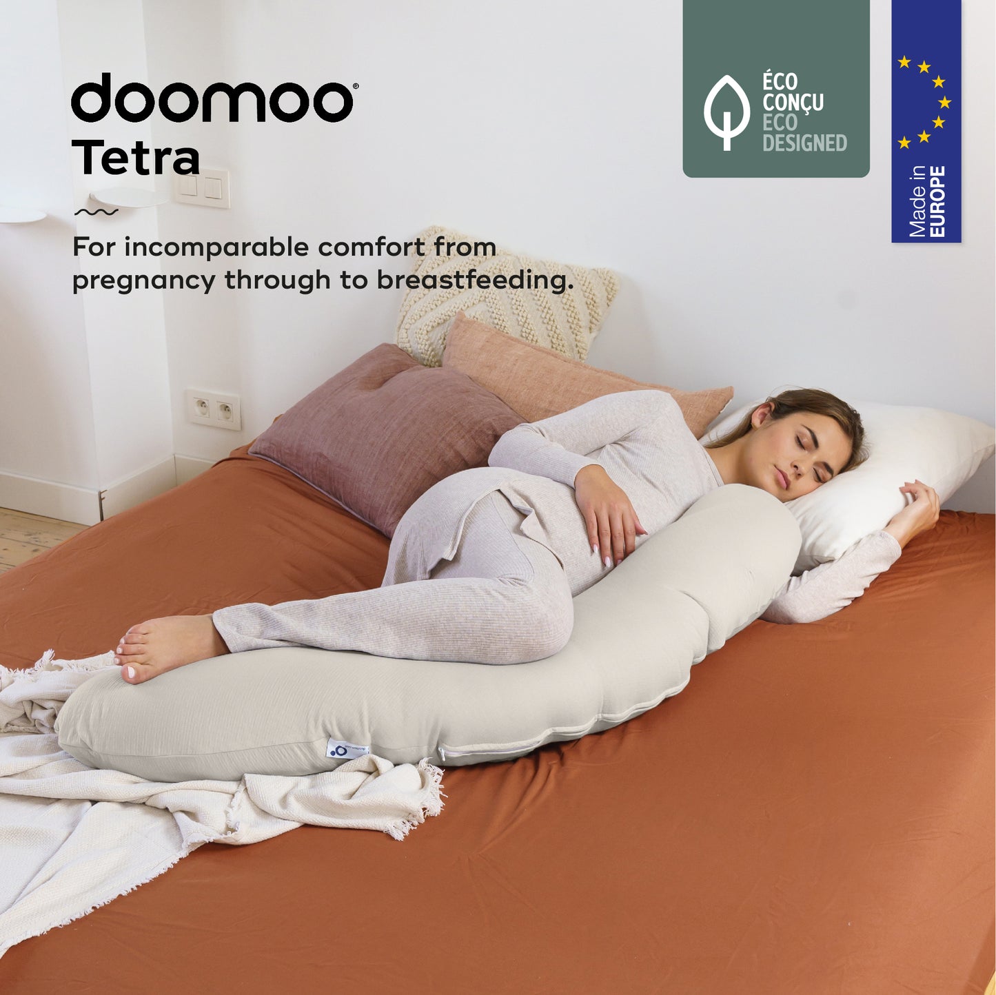 Babymoov Doomoo Muslin Jersey Maternity Pillow - Sand