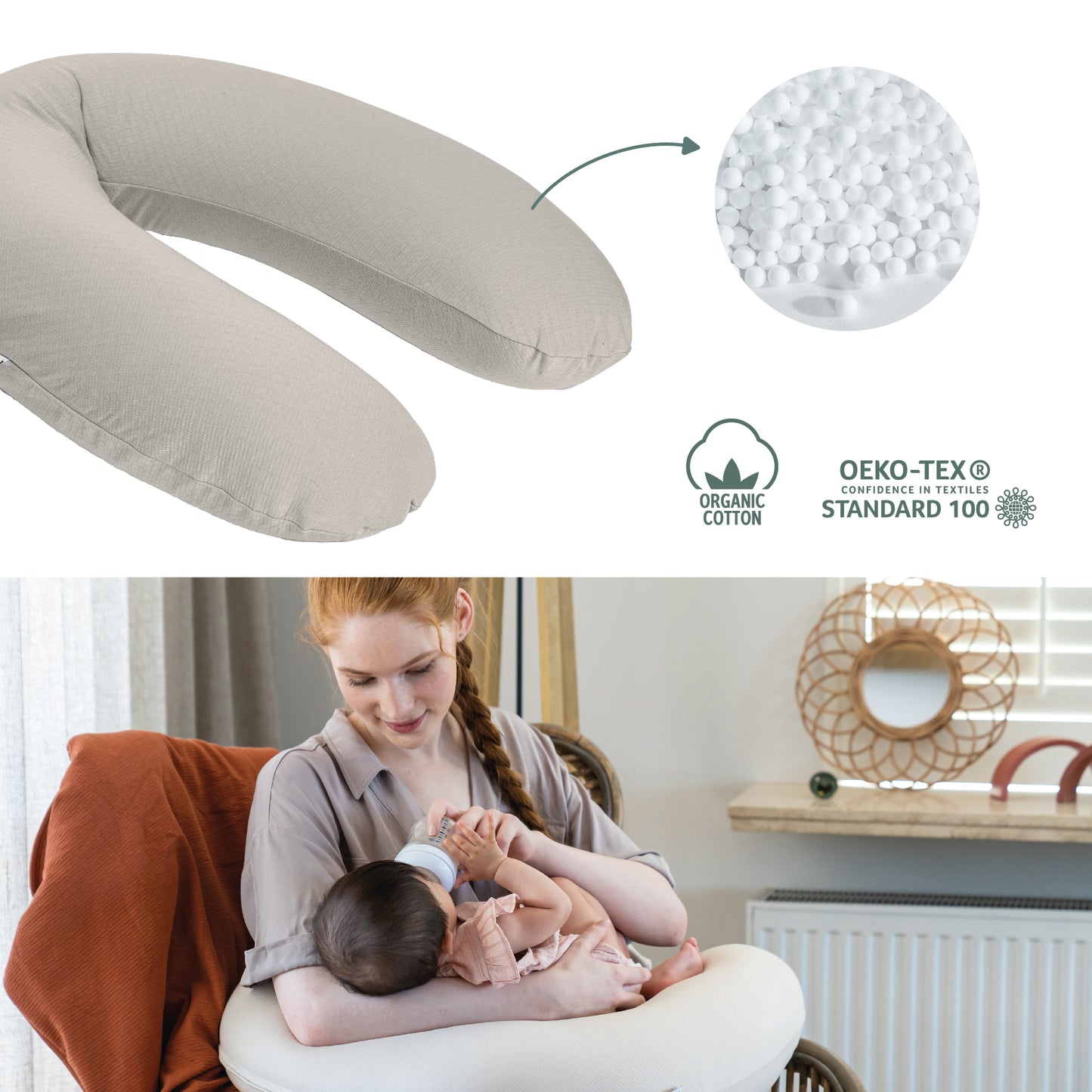 Babymoov Doomoo Muslin Jersey Maternity Pillow - Sand