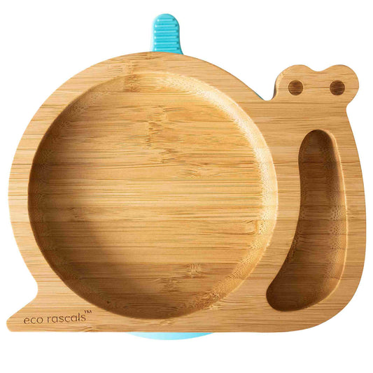 Eco Rascals Bamboo Tableware Suction and Section Plate - Snail