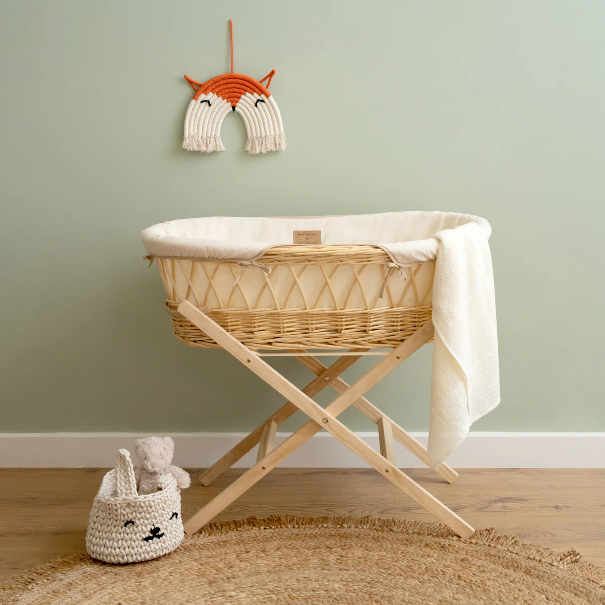 Clair de Lune Organic Natural Wicker Moses Basket