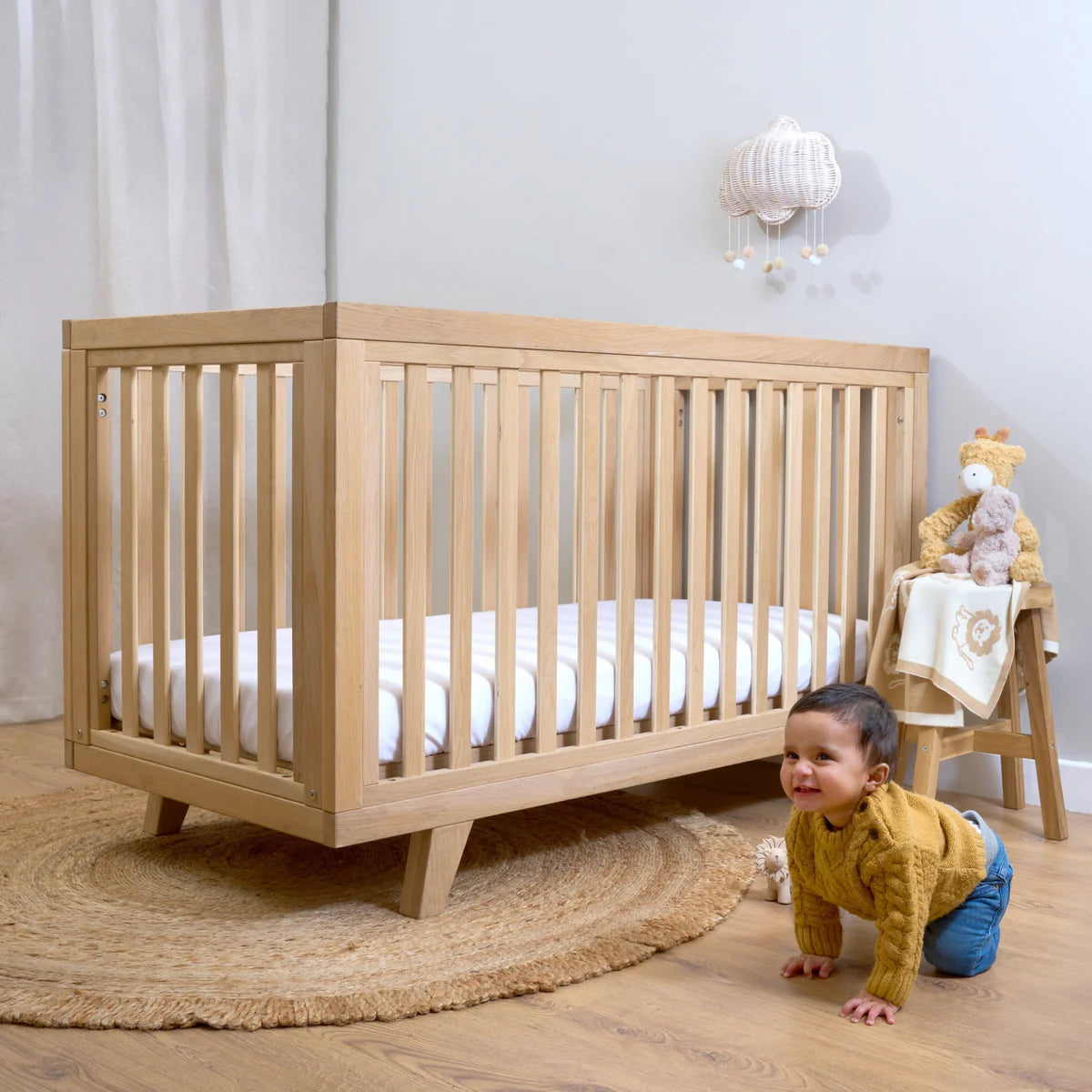 Clair de Lune Oak Cot Bed