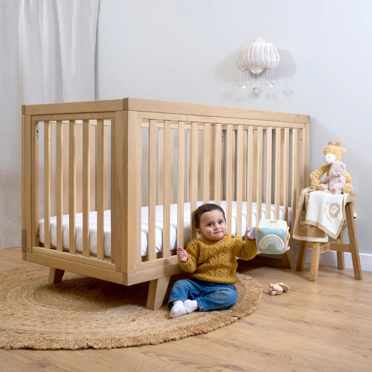 Clair de Lune Oak Cot Bed