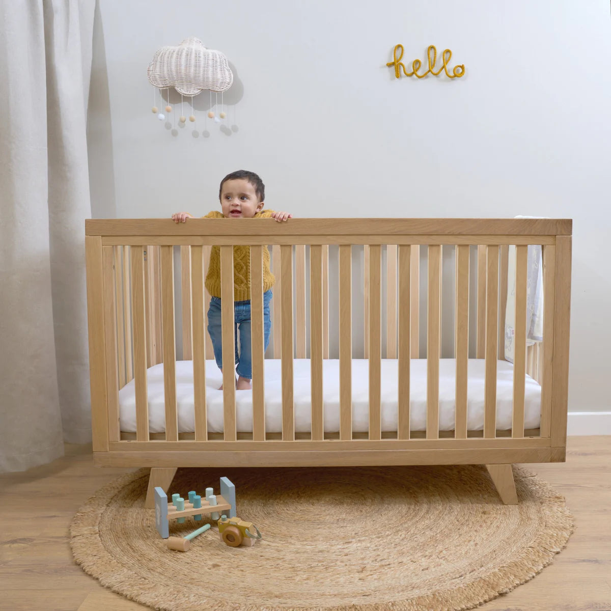 Clair de Lune Oak Cot Bed