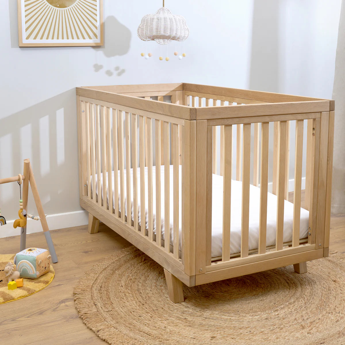 Clair de Lune Oak Cot Bed