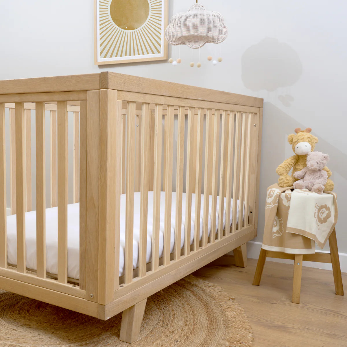 Clair de Lune Oak Cot Bed