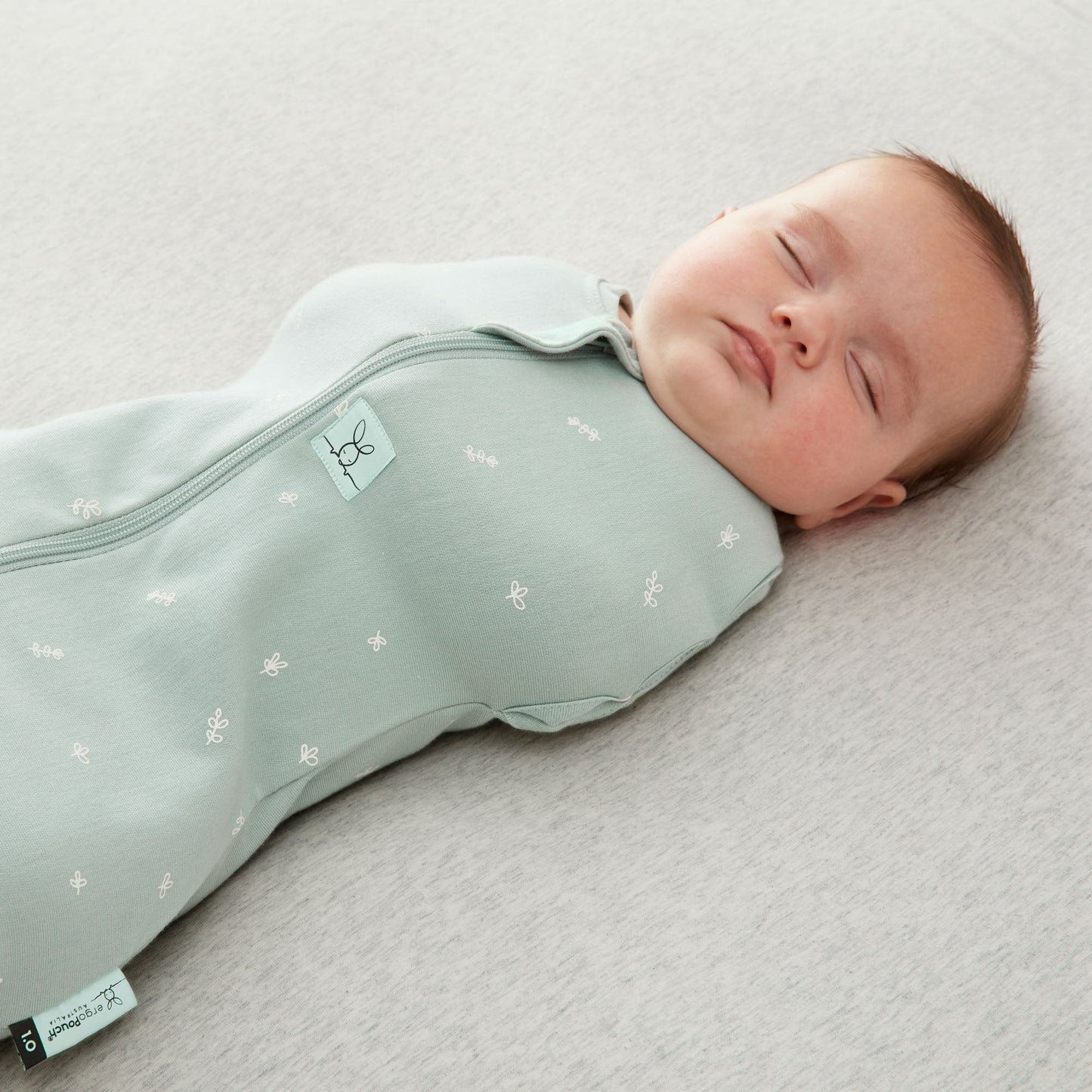 ErgoPouch - Organic Summer Cocoon Swaddle Sleeping Bag - Sage - 0.2 TOG