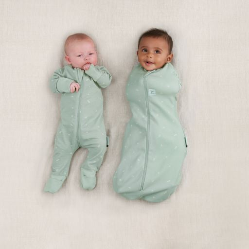 ErgoPouch - Organic Layers Long Sleeve Babygrow - Sage - Mild 0.2 TOG