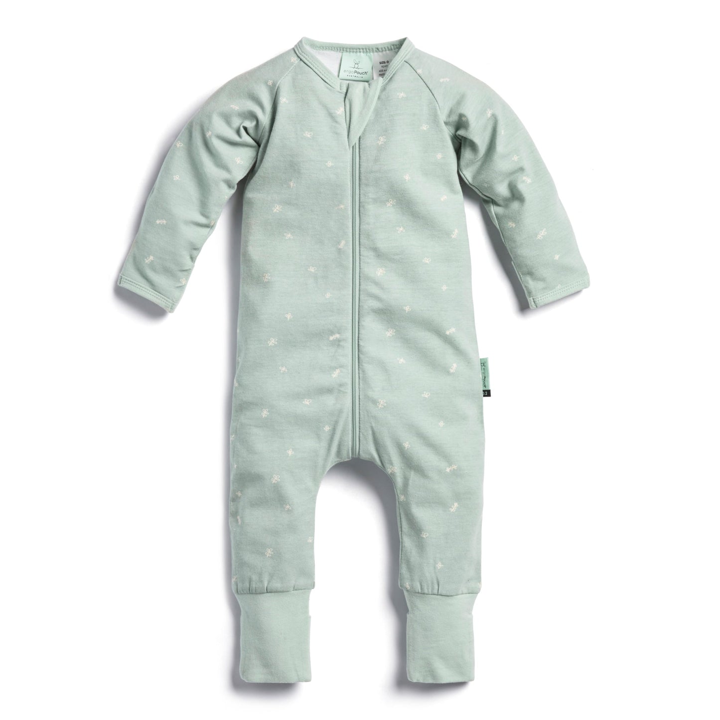 ErgoPouch - Organic Layers Long Sleeve Babygrow - Sage - Mild 0.2 TOG