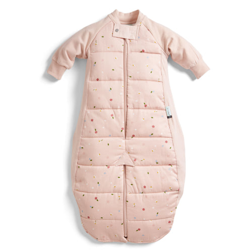 ErgoPouch - Organic Winter Long Sleeved 2 in 1 Sleeping Suit Bag - Daisies - 2.5 TOG