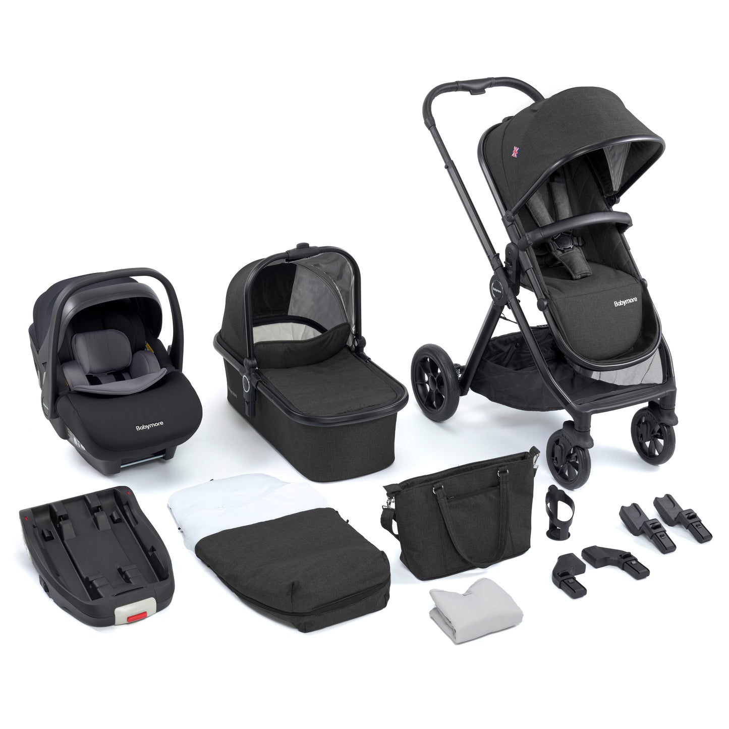 Babymore Memore V2 Travel System - 13 Piece with Pecan i-Size Car Seat