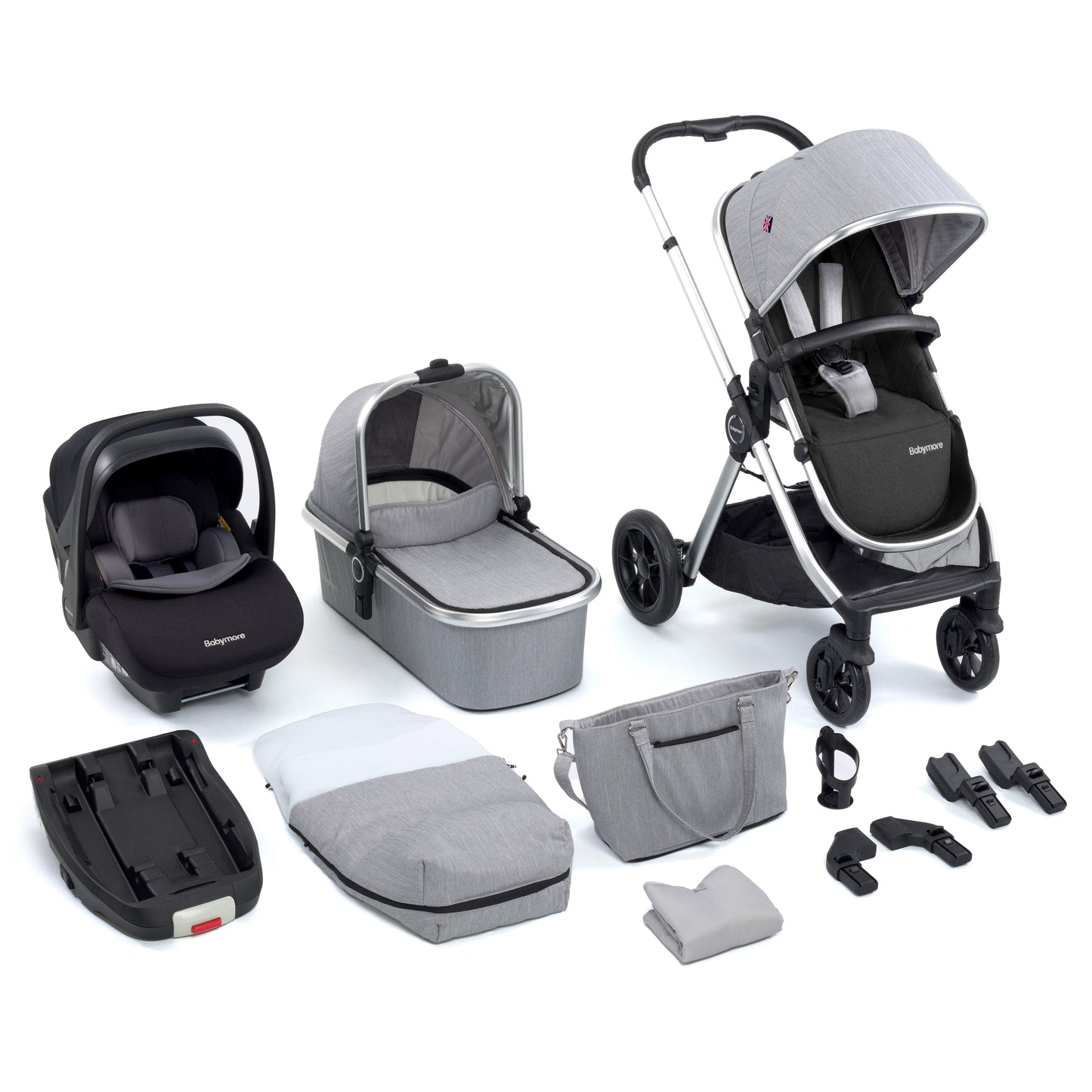 Babymore Memore V2 Travel System - 13 Piece with Pecan i-Size Car Seat