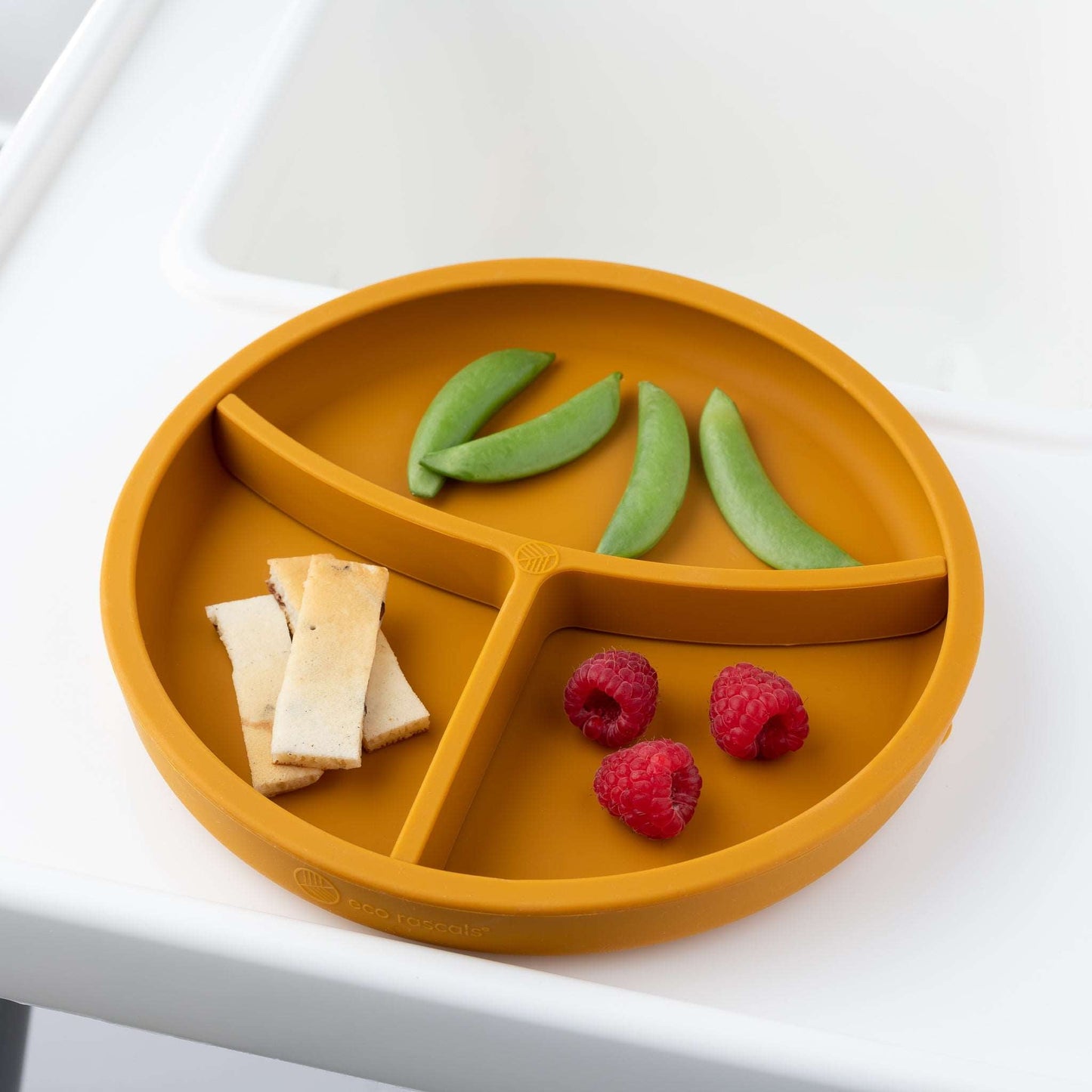 Eco Rascals Silicone Plate With Removable Divider - Mustard